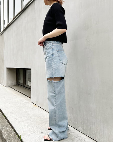 INGNI（イング） フロントチェーン付半袖ボレロニット＋キャミSET ｸﾛ