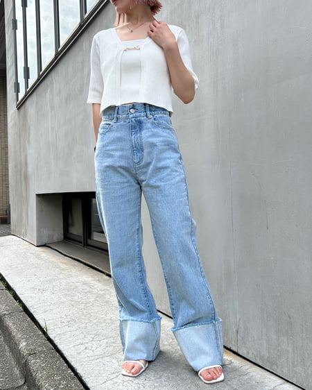 INGNI（イング） フロントチェーン付半袖ボレロニット＋キャミSET ｱｲﾎﾞﾘｰ