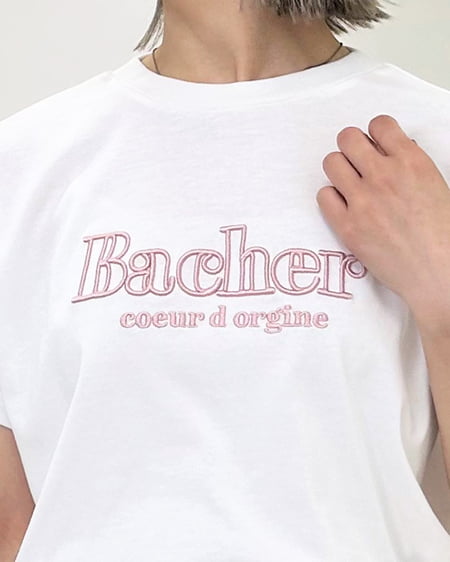 INGNI（イング） ふくれ刺しゅうロゴTシャツ ｵﾌﾎﾜｲﾄ/ﾋﾟﾝｸ