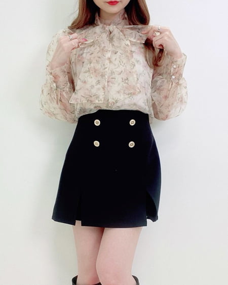 INGNI(イング) 裾スリットスカパン クロ