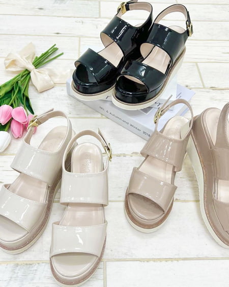 INGNI（イング） ラメゴールドライン／プラットフォームサンダル ﾋﾟﾝｸﾍﾞｰｼﾞｭ