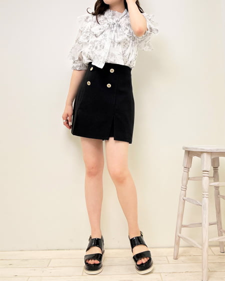 INGNI（イング） 袖フリル花柄シアー5分袖／ブラウス ｸﾞﾚｰ