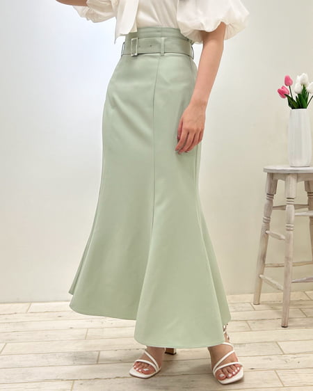 INGNI(イング) 共ベルト付マーメイド/スカート ミントグリーン