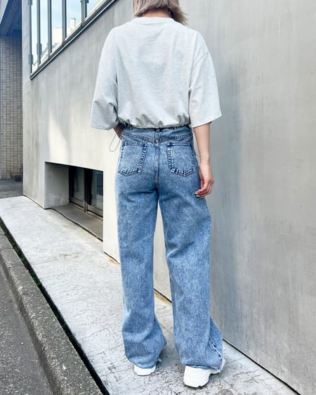 INGNI（イング） 裾ドロスト胸ロゴショート5分袖Tシャツ ｵｰﾄﾐｰﾙ