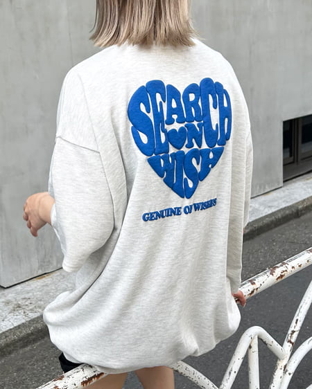 BACKハートロゴハーフZIPミニスウェットチュニック