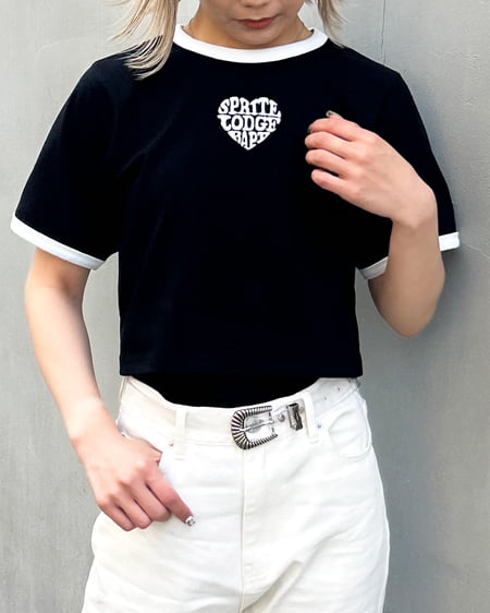 【着用動画あり】胸ハートロゴリンガーTシャツ