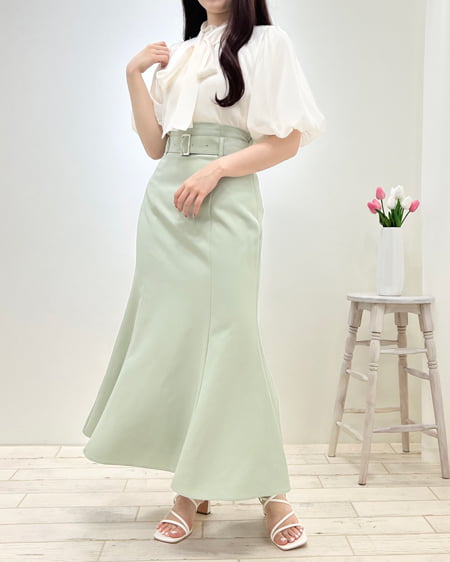 INGNI(イング) 共ベルト付マーメイド/スカート ミントグリーン