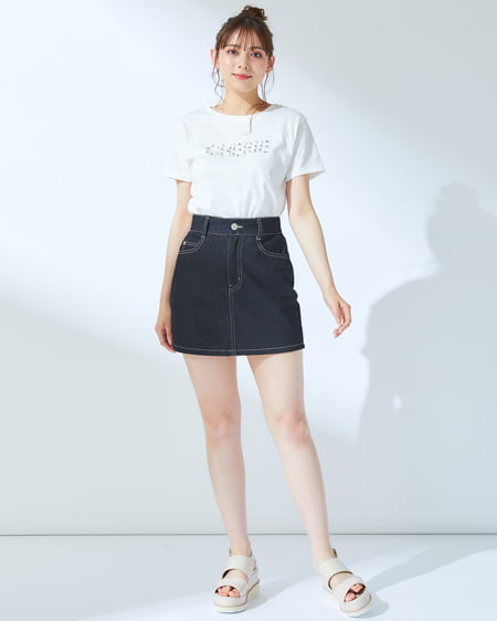 INGNI（イング） パールロゴちびTシャツ ｵﾌﾎﾜｲﾄ