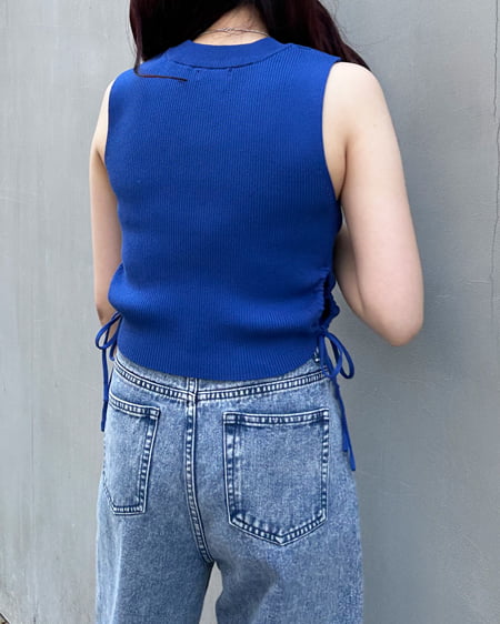 INGNI(イング) サイドカットアウトドロストノースリニット ブルー