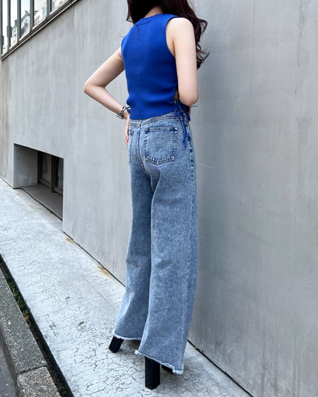 INGNI(イング) サイドカットアウトドロストノースリニット ブルー