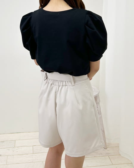 INGNI(イング) パール付きパワショルTシャツ クロ