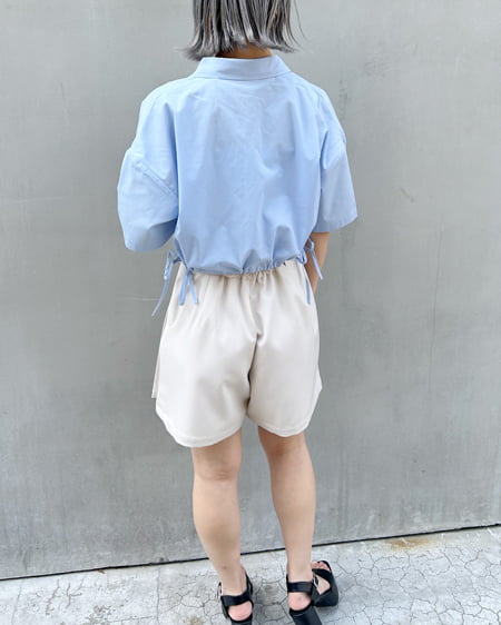 INGNI(イング) サイドドロストショート半袖シャツ サックス