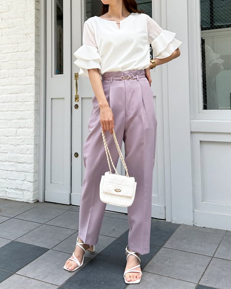 INGNI（イング） ビットベルト付テーパード／パンツ ﾗﾍﾞﾝﾀﾞｰ