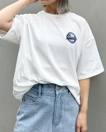 INGNI（イング） BACKサークルロゴチュニックTシャツ ｵﾌﾎﾜｲﾄ