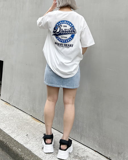 INGNI（イング） BACKサークルロゴチュニックTシャツ ｵﾌﾎﾜｲﾄ