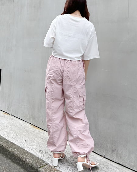 INGNI(イング) 裾結びラインストーン付ロゴTシャツ オフホワイト