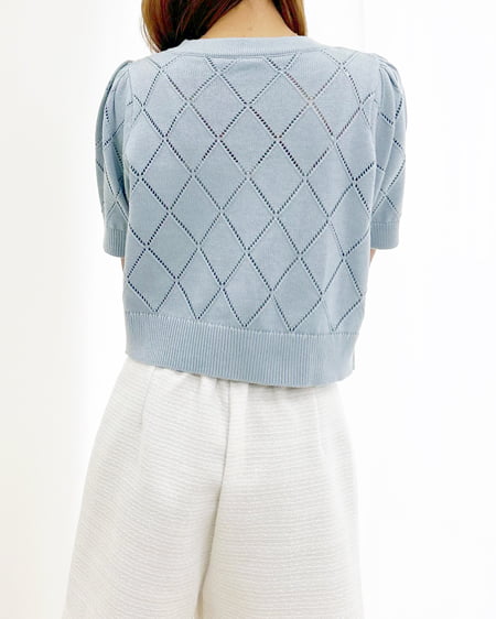 INGNI(イング) ラインストーンニットカーディガン ブルー