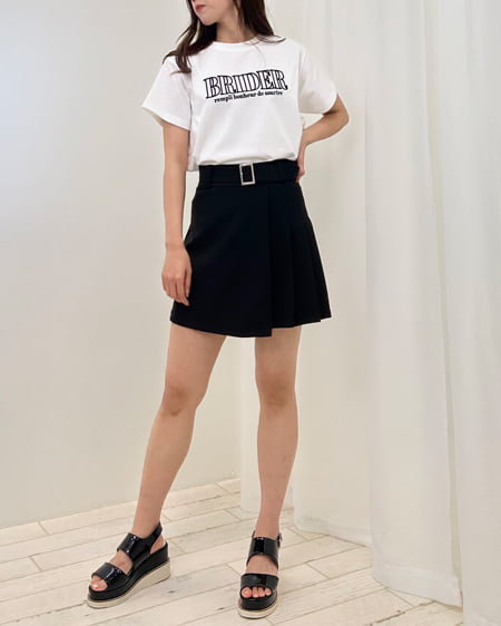 INGNI（イング） ふくれ刺しゅうロゴ／Tシャツ ｵﾌﾎﾜｲﾄ/ｸﾛ