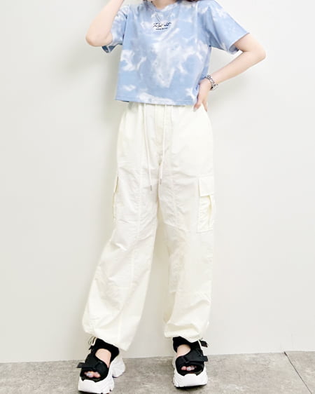 INGNI（イング） タイダイ柄ロゴショートTシャツ ﾌﾞﾙｰ