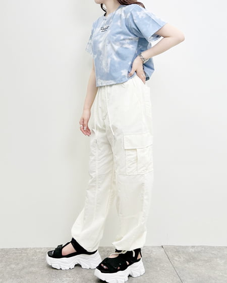 INGNI（イング） タイダイ柄ロゴショートTシャツ ﾌﾞﾙｰ