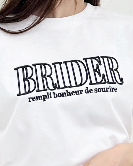 INGNI（イング） ふくれ刺しゅうロゴ／Tシャツ ｵﾌﾎﾜｲﾄ/ｸﾛ