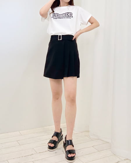 INGNI（イング） ふくれ刺しゅうロゴ／Tシャツ ｵﾌﾎﾜｲﾄ/ｸﾛ