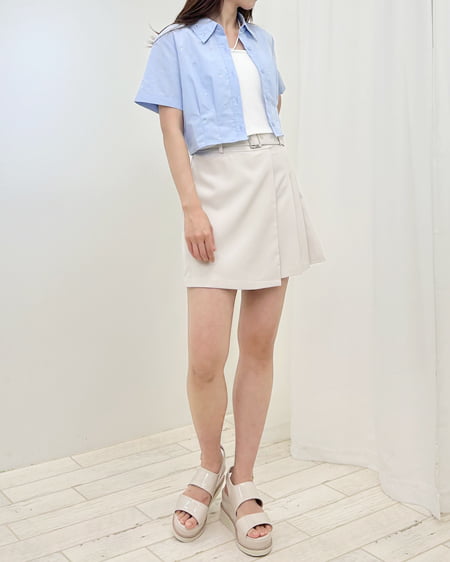 INGNI(イング) アソート/クロップド半袖シャツ サックス