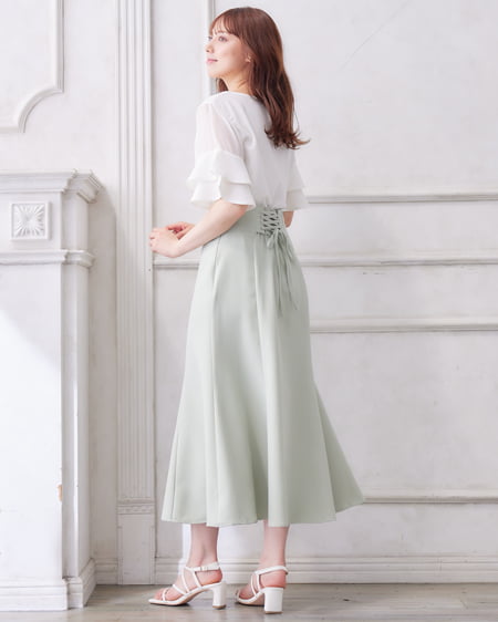 INGNI(イング) BACKレースUPマーメイドスカート ミントグリーン