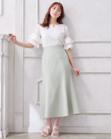 INGNI(イング) BACKレースUPマーメイドスカート ミントグリーン