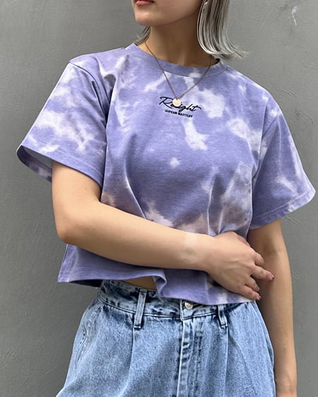 INGNI(イング) タイダイ柄ロゴショートTシャツ ﾊﾟｰﾌﾟﾙ