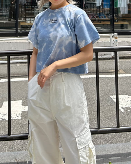INGNI（イング） タイダイ柄ロゴショートTシャツ ﾌﾞﾙｰ
