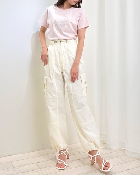 INGNI（イング） ラインストーンロゴTシャツ ﾗｲﾄﾋﾟﾝｸ