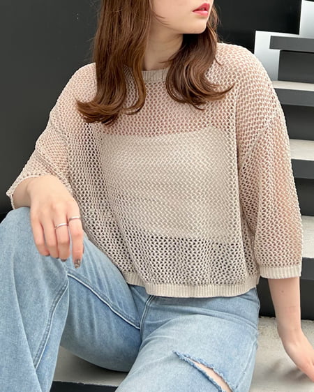 【WEB限定】メッシュショートニット（ＯＵＴＬＥＴ）