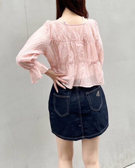 INGNI(イング) 2WAYリボンブラウス7分袖 ピンク