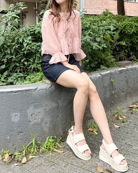 INGNI(イング) 2WAYリボンブラウス7分袖 ピンク