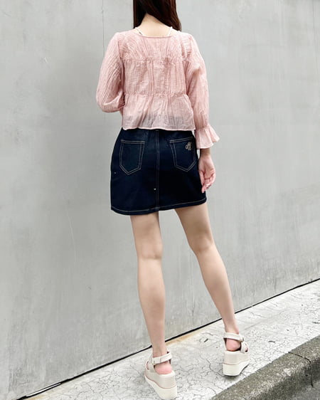 INGNI(イング) 2WAYリボンブラウス7分袖 ピンク