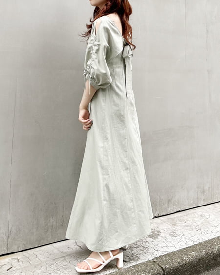 INGNI(イング) BACKリボンドロストトップス+フレアキャミワンピースSET ミントグリーン