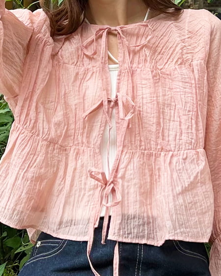 INGNI(イング) 2WAYリボンブラウス7分袖 ピンク