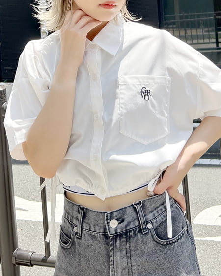 刺しゅうサイドドロストショート半袖シャツ（ＯＵＴＬＥＴ）