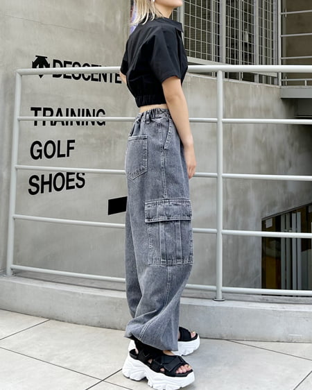 INGNI(イング) 裾ゴムフロントジップ/シャツ クロ