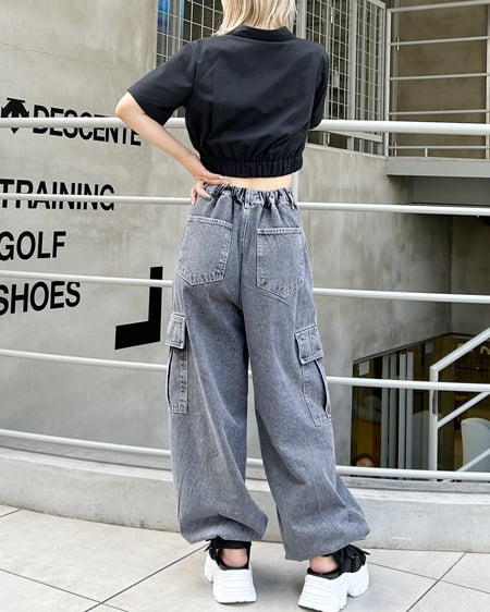 INGNI(イング) 裾ゴムフロントジップ/シャツ クロ