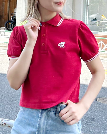 胸ロゴクロップドポロシャツ（ＯＵＴＬＥＴ）