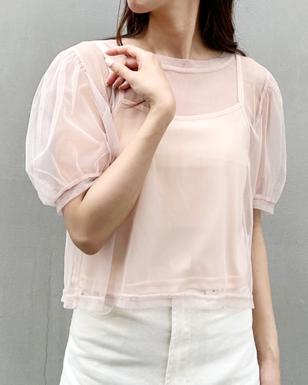 【セットアイテム】2Wayチュールリボントップスキャミセット（ＯＵＴＬＥＴ）