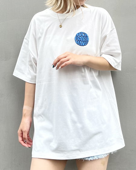 INGNI（イング） BackサークルロゴチュニックTシャツ ｵﾌﾎﾜｲﾄ/ﾌﾞﾙｰ