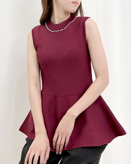 INGNI(イング) ペプラムノースリニット ﾎﾞﾙﾄﾞｰ