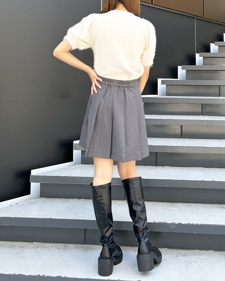 INGNI(イング) フェザーヤーンラメ半袖ニット アイボリー