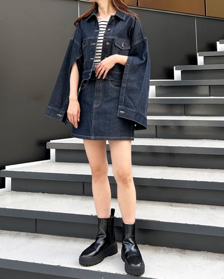 INGNI(イング) 裾ゴム/ロゴタンク オフクロ/ボーダー