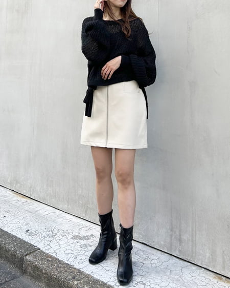 INGNI（イング） 裾ドロストモヘアニット ｸﾛ