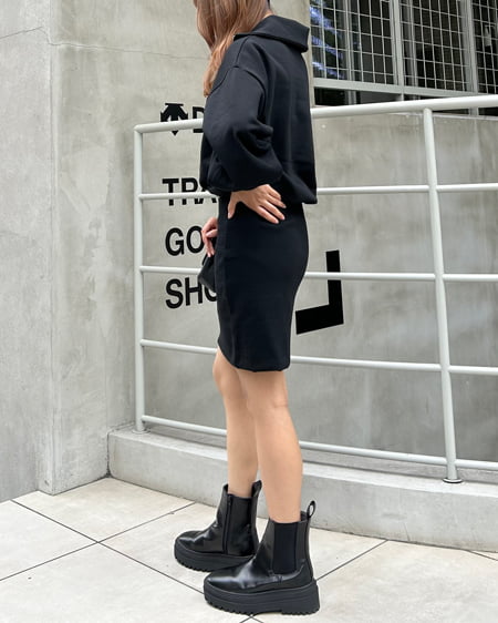 INGNI（イング） ハーフZIPチュニックワンピース ｸﾛ