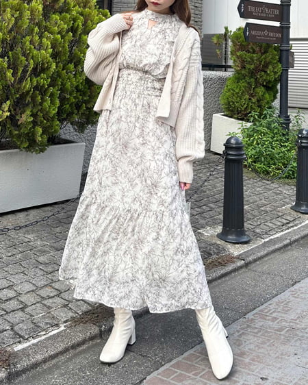 INGNI（イング） アンゴラタッチケーブルニットカーディガン ｱｲﾎﾞﾘｰ